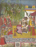 Indian Miniature Maharaja Bijay Singh in His Harem